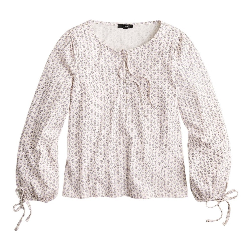 New with tags J.CREW Broken-in jersey button-front top in floral Size: Small
